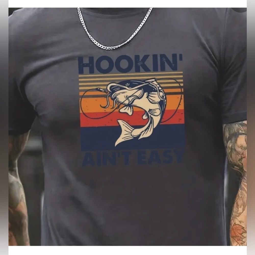 NWT - Hookin’ Ain’t Easy -  Fishing Shirt - XXL